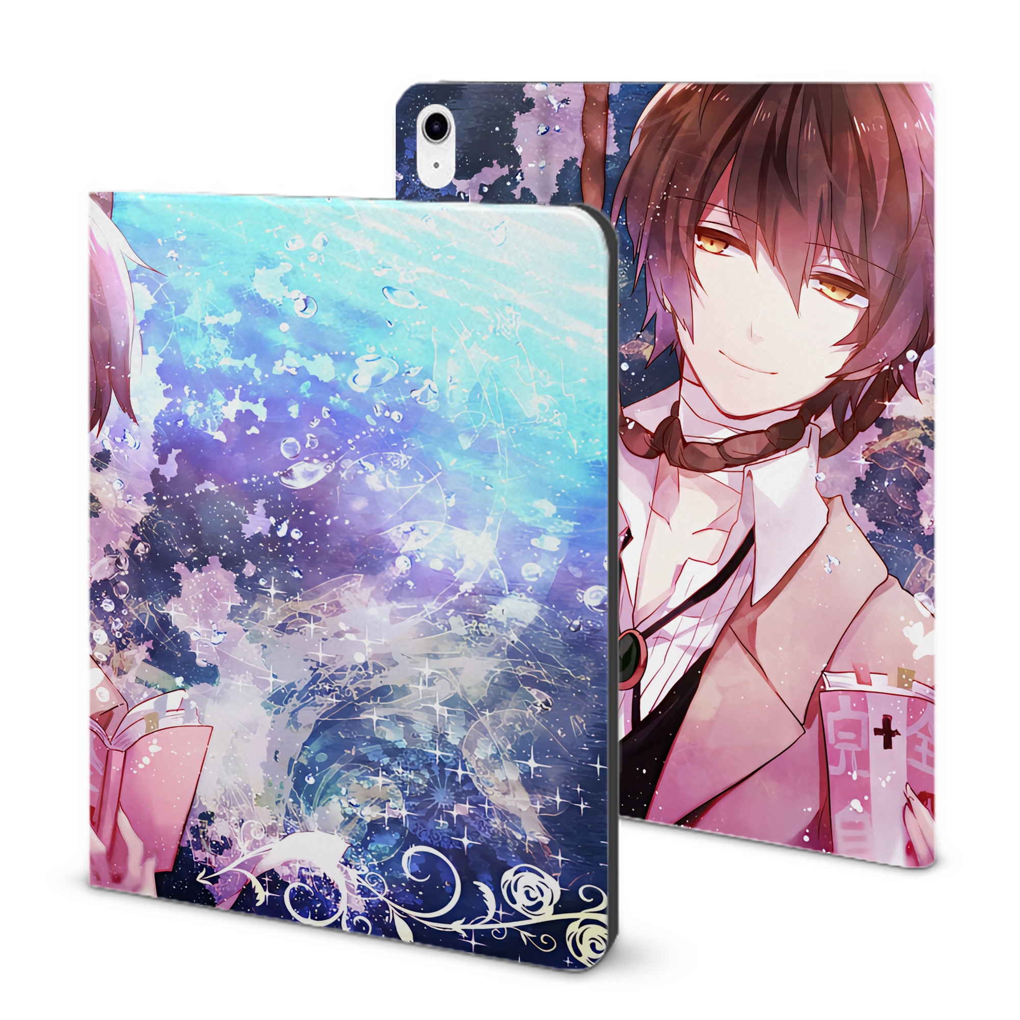 （画像用） 文豪ストレイドッグス Bungo Stray Dogs IPad ケース ブック型 PUレザー TPU 耐衝撃 軽量 薄型 ペン収納なし 全面保護 IPad 各モデル対応